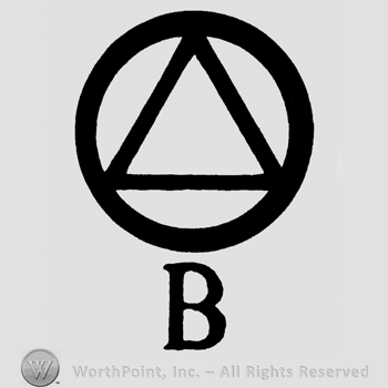Triangle in a circle, uppercase B