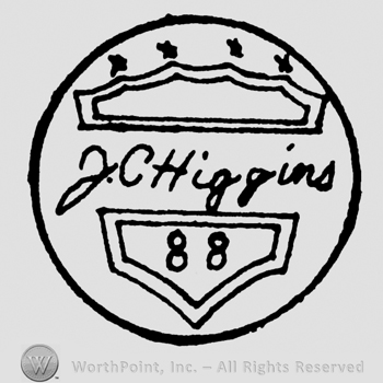 J.C. Higgins handwritten inside a circle, number 88 written below in the same circle