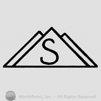 Uppercase S inside a triangle, two more triangles on the left and on the right