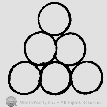 Six circles, tangential, placed on three rows