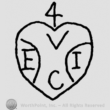 Uppercase EVCI inside a hear, number 4 above