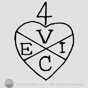 Uppercase EVCI inside a hear, number 4 above