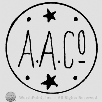 A.A.Co. written with uppercase letters, stars and dots inside a circle