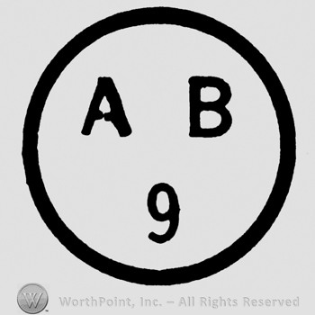 Uppercase AB and number 9 inside a circle
