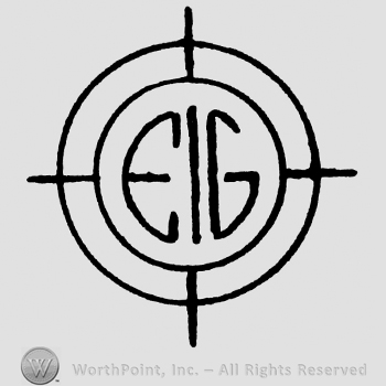 Uppercase EIG inside a round design similar to a target