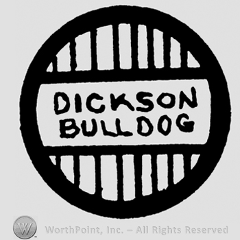 Dickson Bulldog written with uppercase letters inside a circle with vertical lines inside