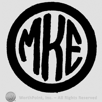 Uppercase MKE inside a circle