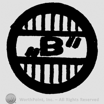 Uppercase B inside a circle with lines