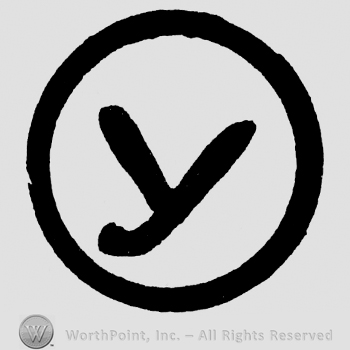 Lowercase Y inside a circle