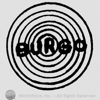 Burgo written with uppercase letters on concentric circles