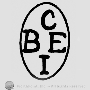 Uppercase BCIE inside an oval