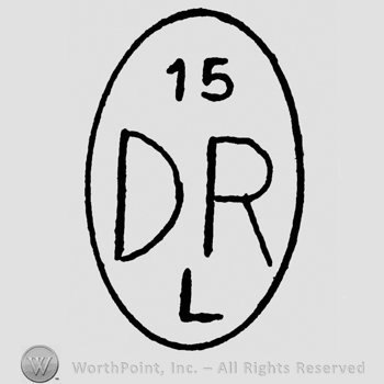 Uppercase DRL and number 15 inside an oval