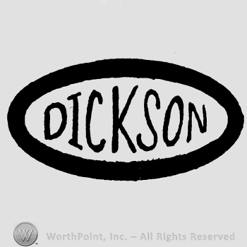 Dickson written with uppercase letters inside an oval