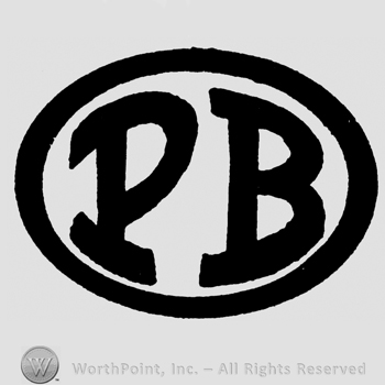 Uppercase PB inside an oval