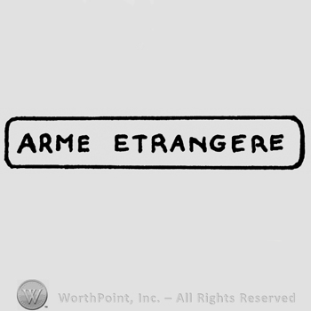 Arme Etrangere written with uppercase letters inside a rectangle