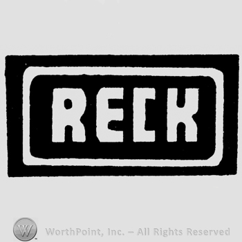 Reck written with uppercase letters inside a rectangle