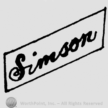 Simson handwritten with lowercase letters inside a rectangle