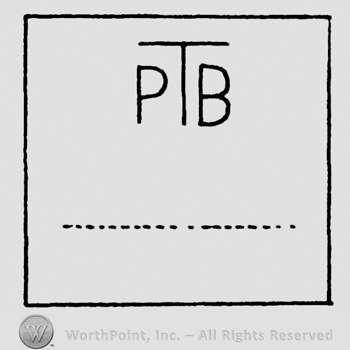 Uppercase PTB inside a square