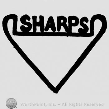 Sharps written with uppercase letters on a triangle