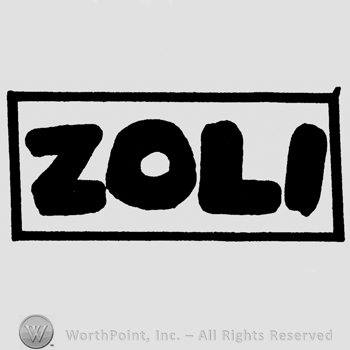 Zoli written with uppercase letters inside a rectangle