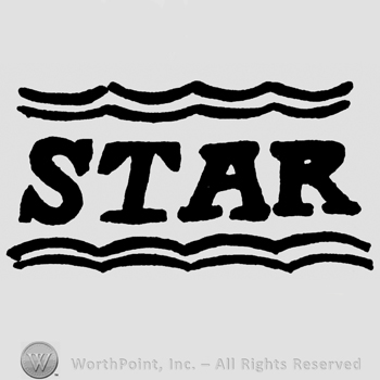 Star written with uppercase letters framed by double waved lines