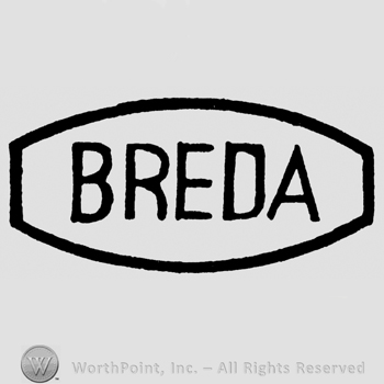 Breda written with uppercase letters inside a semi-round shape