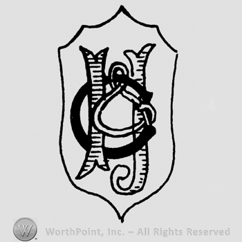 Coat of arms with uppercase C and other complex design
