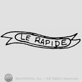 Le Rapide written with uppercase letters on a ribbon