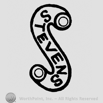 Stevens written with uppercase letters on a vertical ribbon