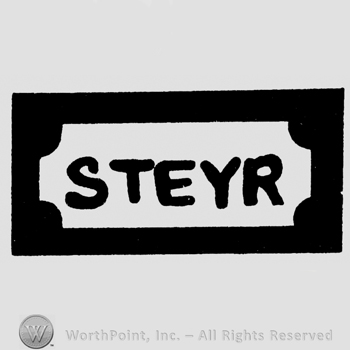 Steyr written with uppercase letters inside a rectangle