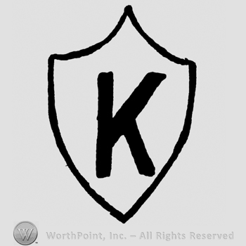 Uppercase K on a shield