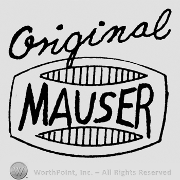 Mause written with uppercase letters inside a rectangular shape, Original handwritten with lowercase letters above