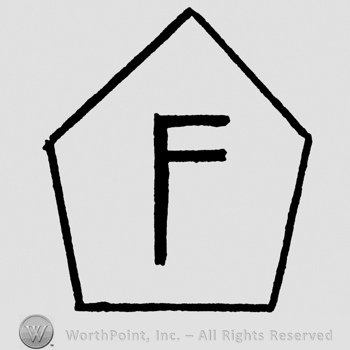 Uppercase F inside a trapeze shape
