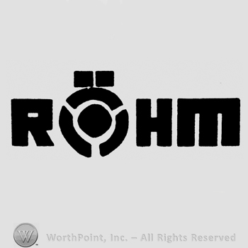 Rohm written with uppercase letters, letter O is like a target