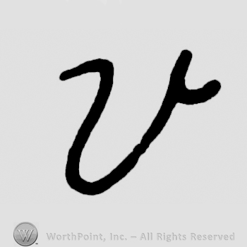 Handwritten lowercase V