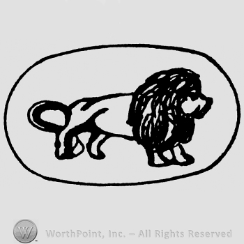 Lion inside an oval