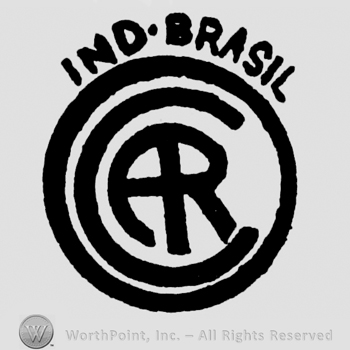Uppercase CAR inside a circle, Ind. Brasil written above with uppercase letters