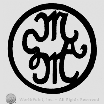 Uppercase handwritten letters inside a circle