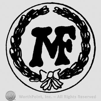 Uppercase MF inside an ornamented circle