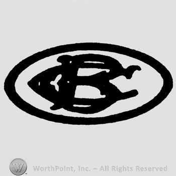 Uppercase CB inside an oval
