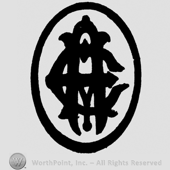 Uppercase EA inside an oval