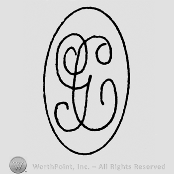 Uppercase handwritten GC inside an oval