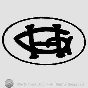 Uppercase GH inside an oval