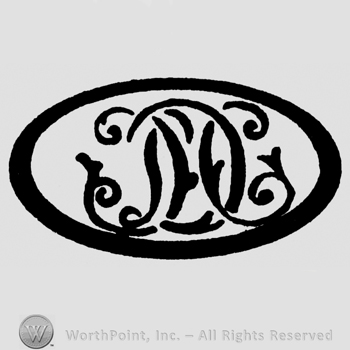 Uppercase handwritten HD inside an oval