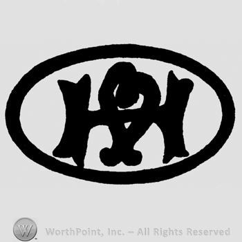 Uppercase HV inside an oval