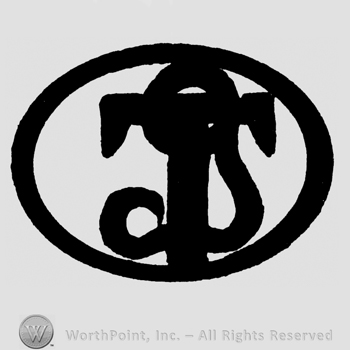Uppercase TS inside an oval