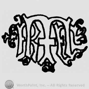 Uppercase RMF, ornamented writing