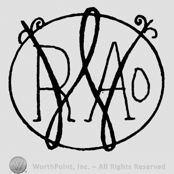 Uppercase RA with a watermarked handwritten uppercase W inside an oval
