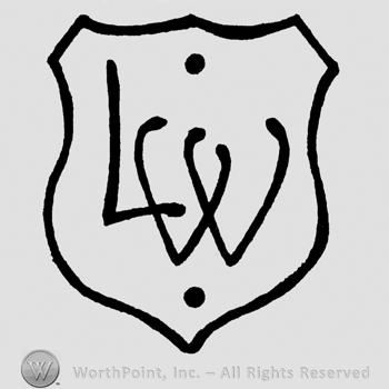 Uppercase LW on a shield