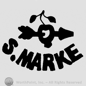 Cherry with arrow, S. Marke written below with uppercase letters